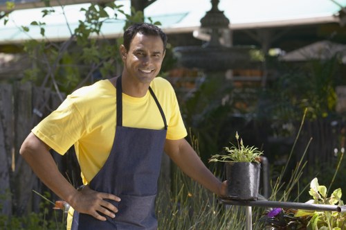 Expert landscaper planning a Chinatown outdoor space