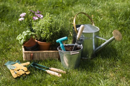 Modern equipment used in landscaping