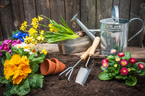 Innovative garden design with modern hardscaping