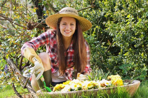 Seasonal garden maintenance and vibrant local design