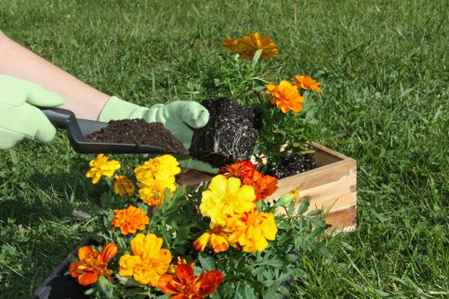 Local Cranford landscaper working on sustainable garden design